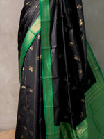 Black and Green silk saree - PBR23C