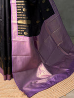 Black and Lavender silk saree - PBR24D