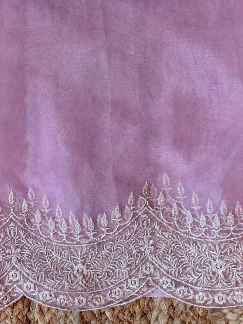 Pink organza saree- PBR25