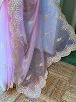 Pink organza saree- PBR25