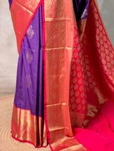 Violet and Rani Pink kanchipuram silk saree- PSSR298