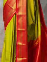 Parrot Green and Red Pink kanchipuram silk saree- PSSR333