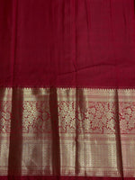 Sandal and maroon red Tissue Kanchipuram saree- PBRIDE44F