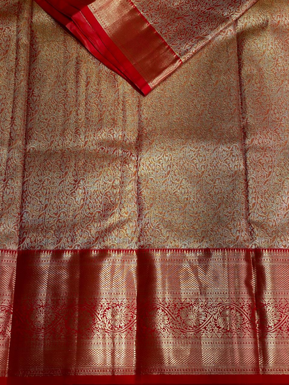 Red Tissue Kanchipuram saree- PBRIDE47C