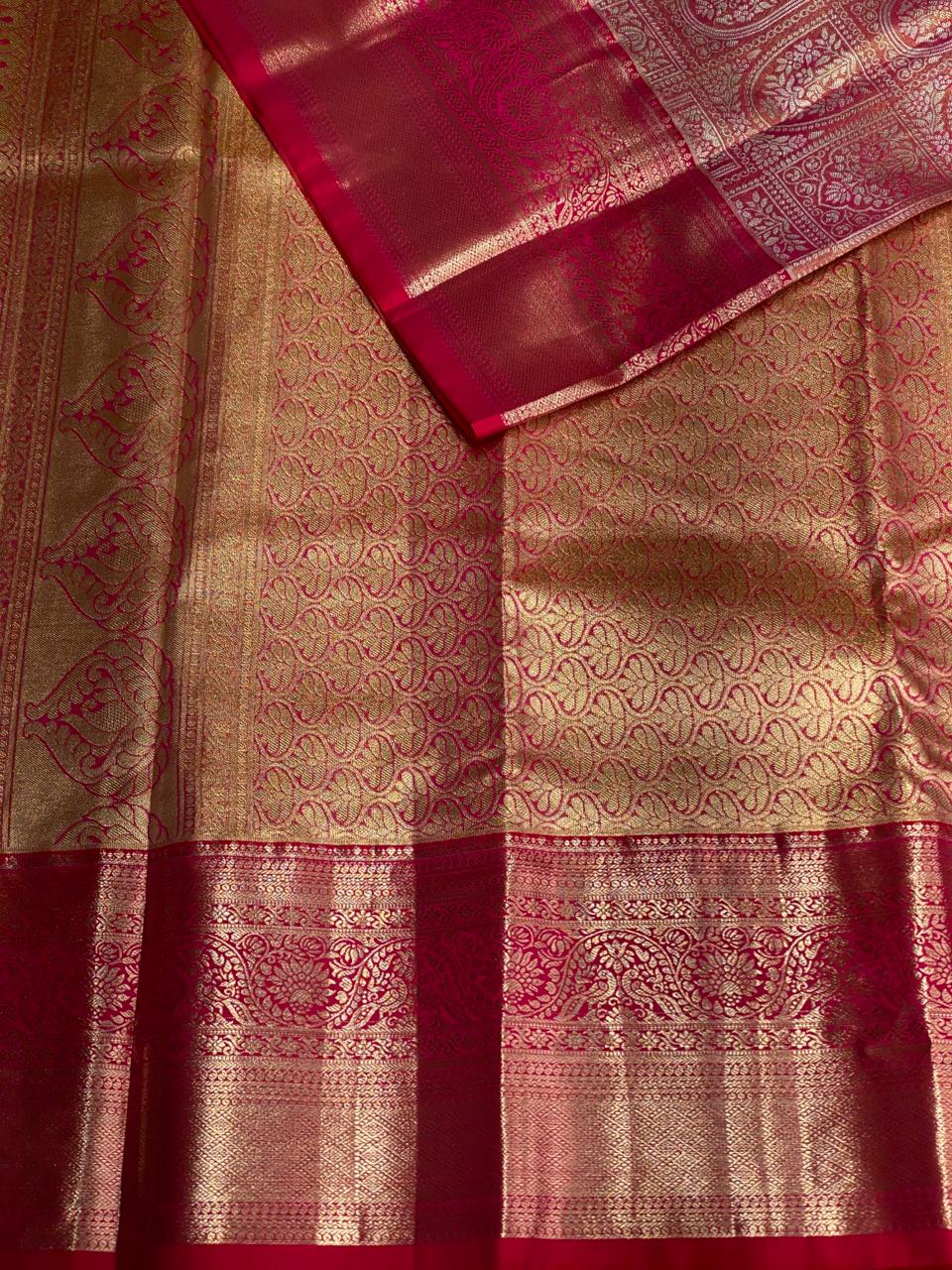 Magenta Tissue Kanchipuram saree- PBRIDE47D