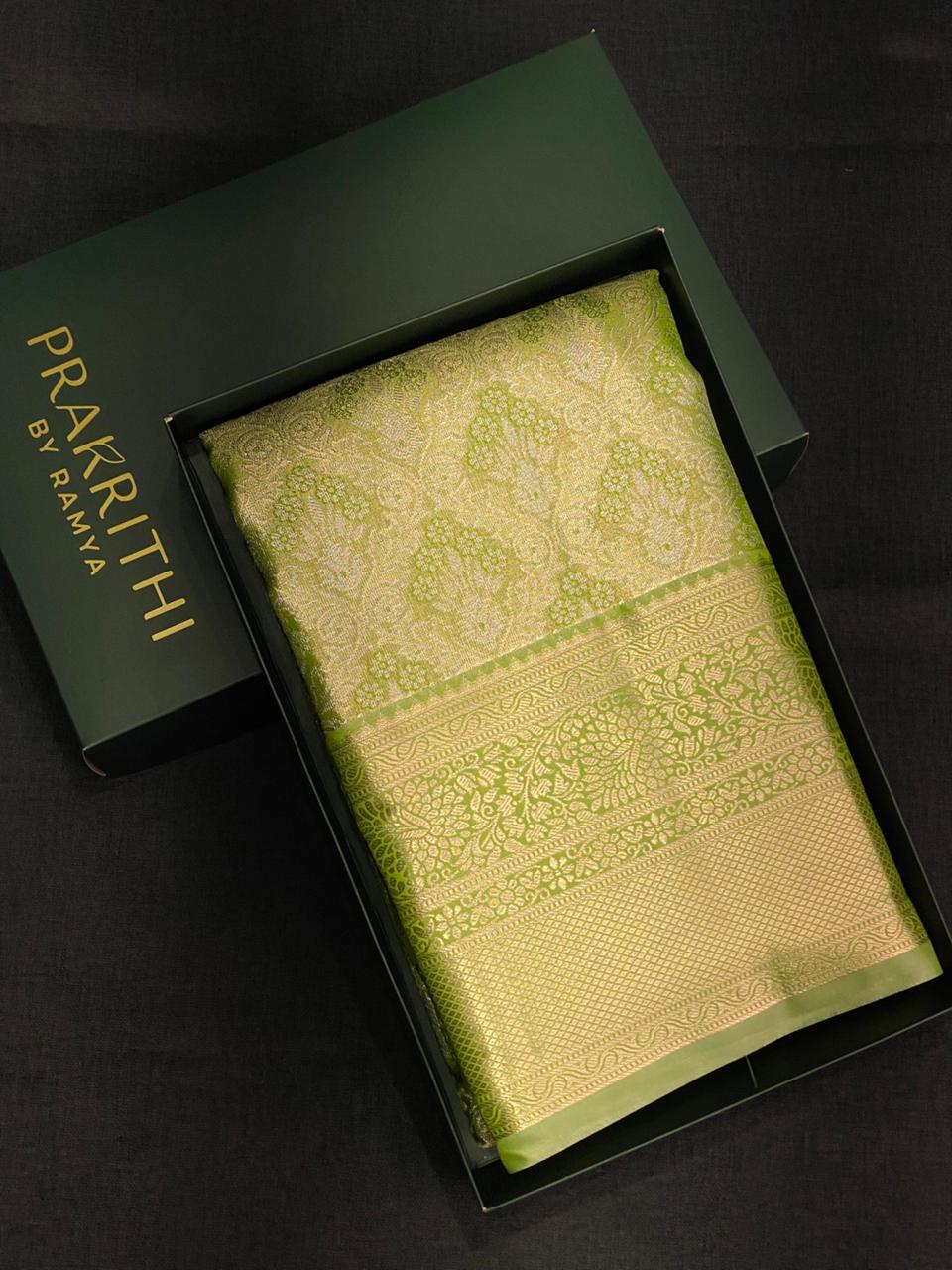Pastal Green Tissue Kanchipuram saree- PBRIDE44H