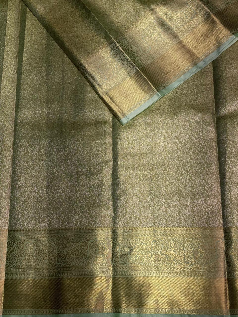 Pastal blue Tissue Kanchipuram saree- PBRIDE44I