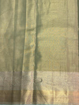 Pastal GreenTissue Kanchipuram saree- PBRIDE44J