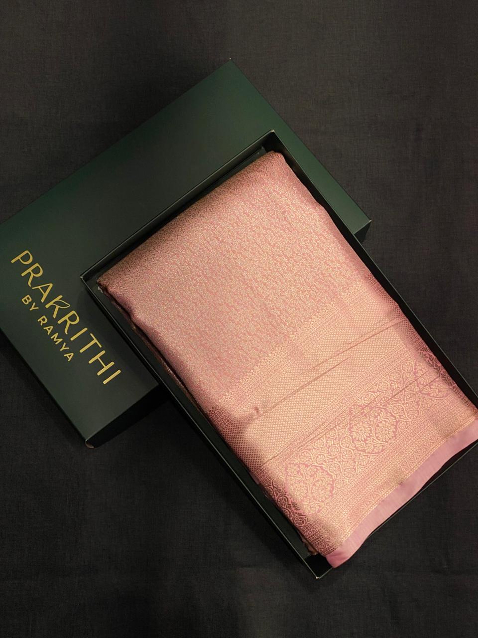 Baby Pink Tissue Kanchipuram saree- PBRIDE44N