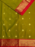 Parrot Green and Red Pink kanchipuram silk saree- PSSR334