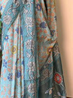 Blue mul chanderi saree- PBR26