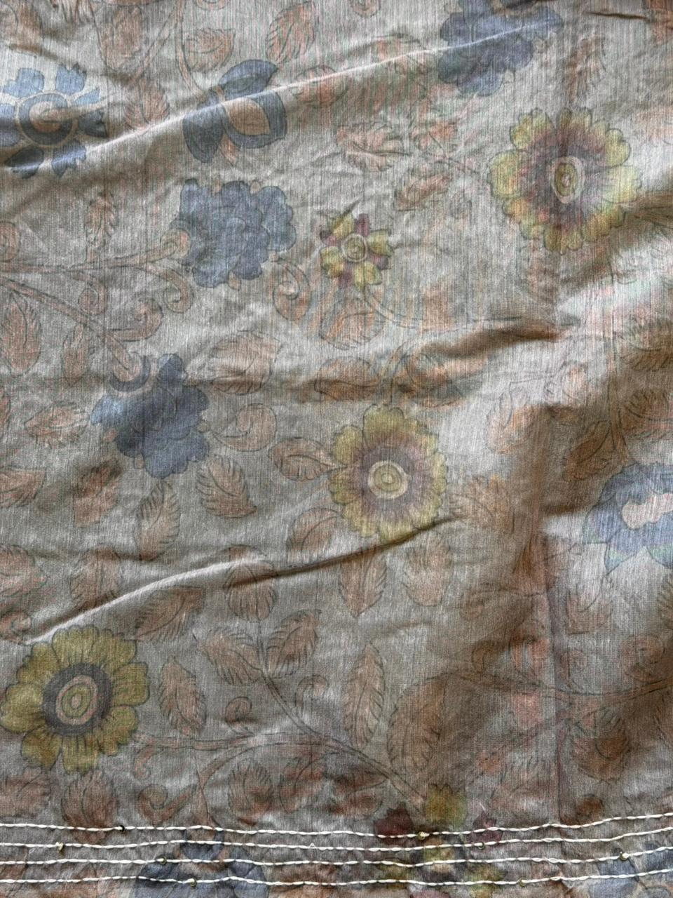 Peach mul chanderi saree- PBR26A