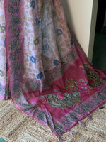 Pink mul chanderi saree- PBR26B