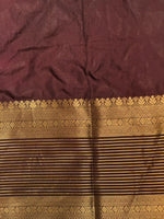 Orange and Brown crepe silk saree- GAL11C