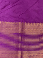 Red and dark lavender crepe silk saree- GAL11D