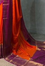 Orange and Magenta Crepe silk saree- GAL11A