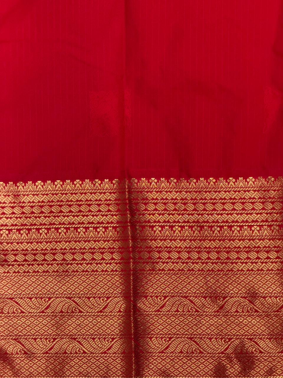 Sandal and Red Pink kanchipuram silk saree- PSSR332