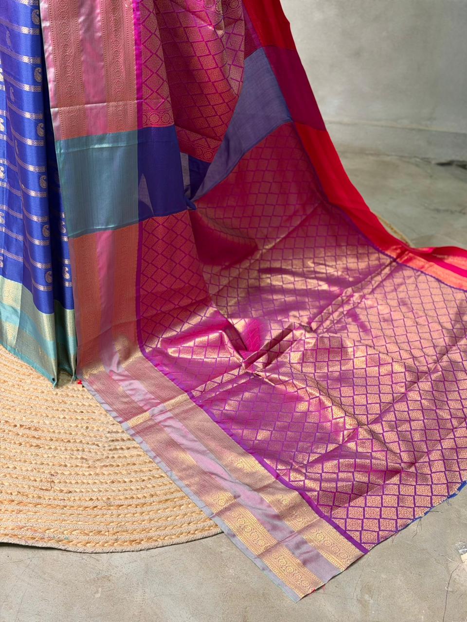 Blue banarasi silk saree- GAL14