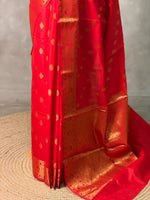 Red banarasi silk saree- GAL12B