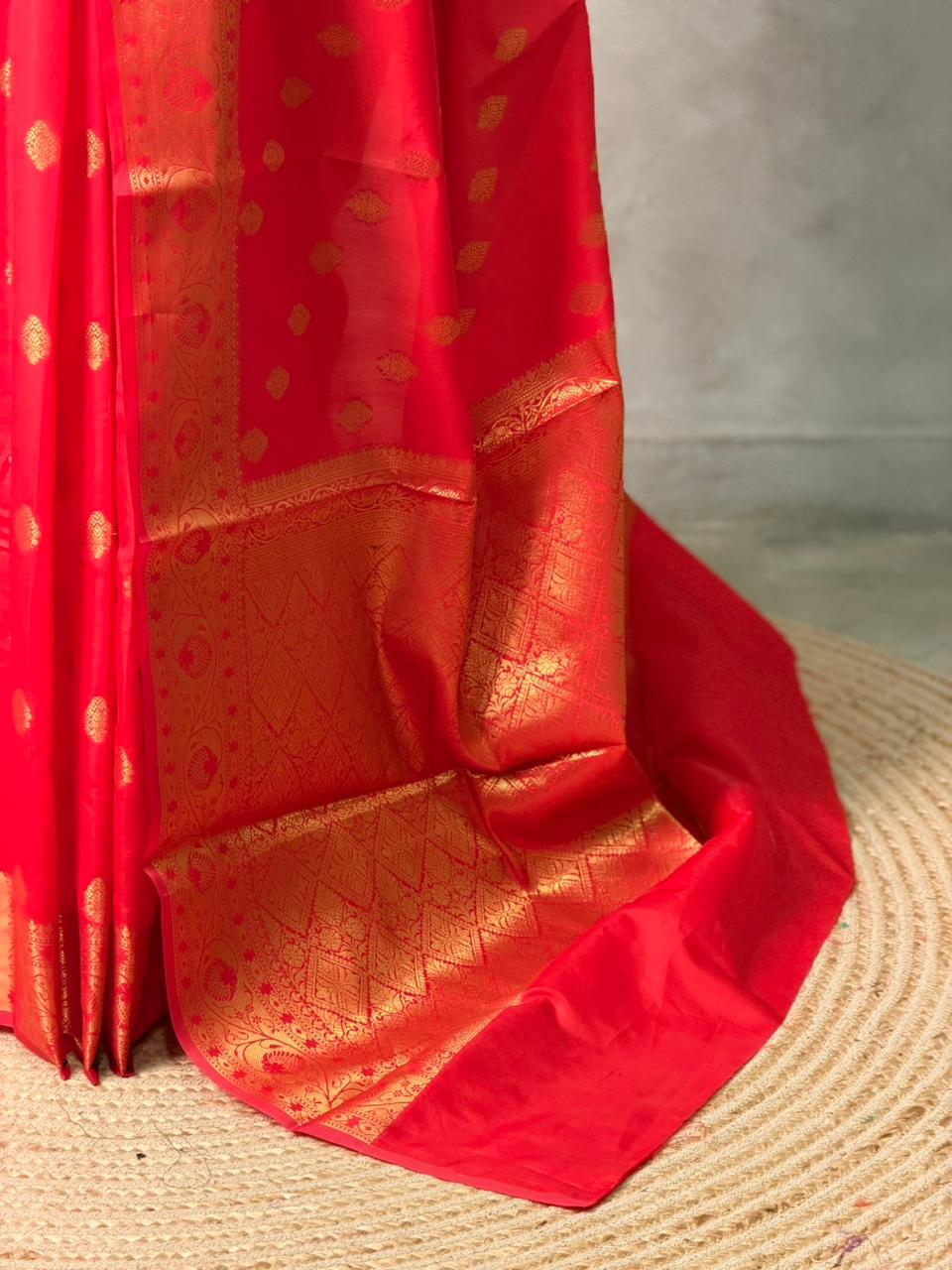 Red banarasi silk saree- GAL12B
