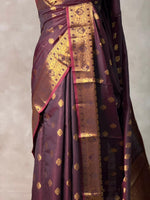 Brown banarasi silk saree- GAL12C