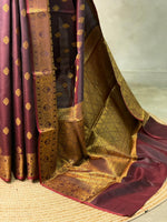 Brown banarasi silk saree- GAL12C
