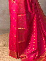 Rani pink banarasi silk saree- GAL12