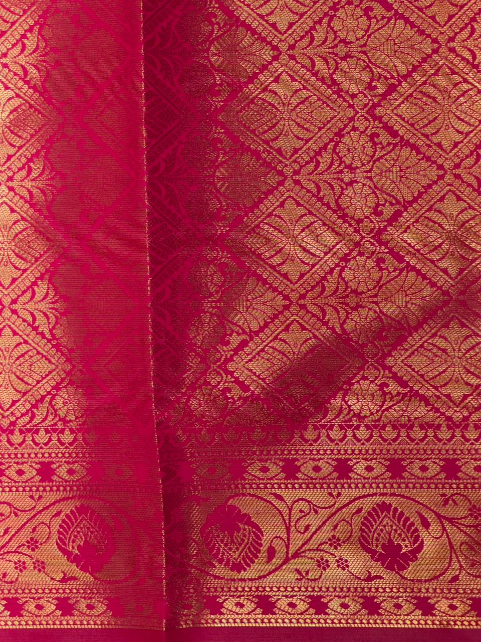 Rani pink banarasi silk saree- GAL12