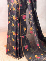 Black Jamdani Silk cotton saree- PBR4N1