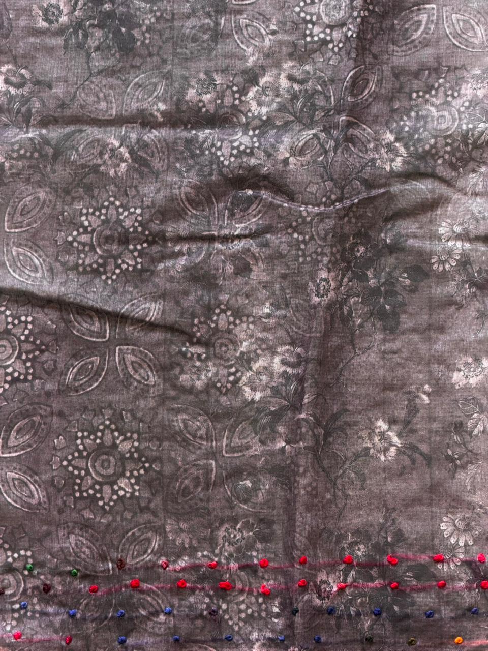 Deep Onion Pink mul chanderi saree- PBR26G