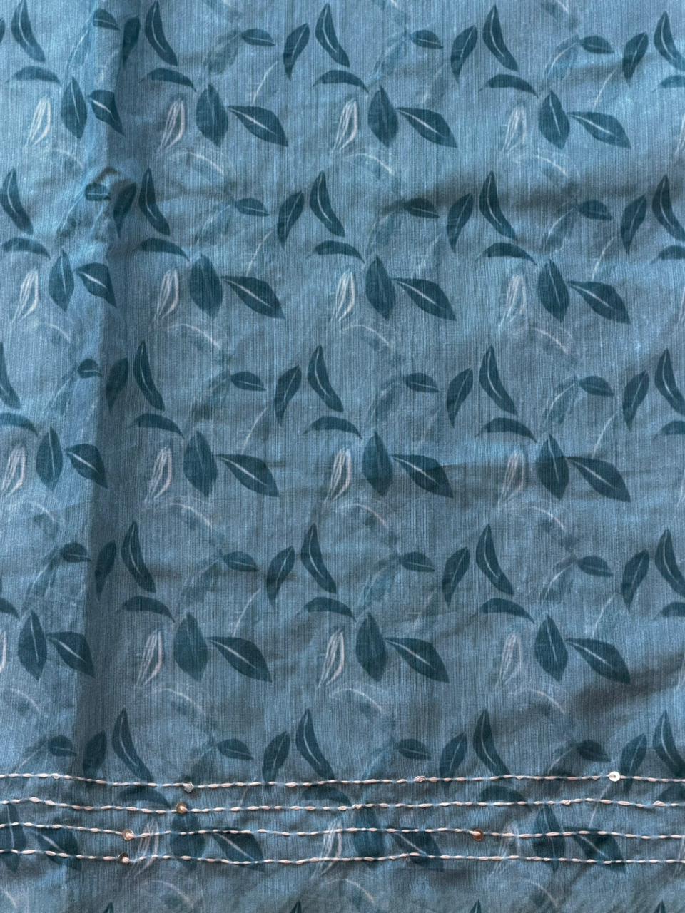 Pastal blue mul chanderi saree- PBR26J