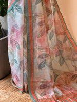 Pastal blue mul chanderi saree- PBR26J