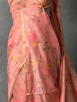 Peach Jamdani Silk cotton saree- PBR4N2