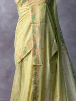 Green Jamdani Silk cotton saree- PBR4H1