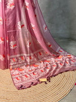 Onion Pink Jamdani Silk cotton saree- PBR4N5