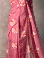 Onion Pink Jamdani Silk cotton saree- PBR4N5