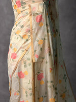 Off white Jamdani Silk cotton saree- PBR4N3
