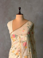 Off white Jamdani Silk cotton saree- PBR4N3