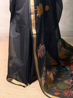 Black Jamdani Silk cotton saree- PBR27F