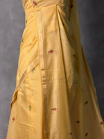 yellow Jamdani Silk cotton saree- PBR27E