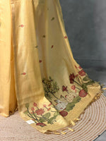 yellow Jamdani Silk cotton saree- PBR27E