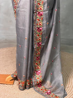 Dark grey Soft kotta saree- PBR29B