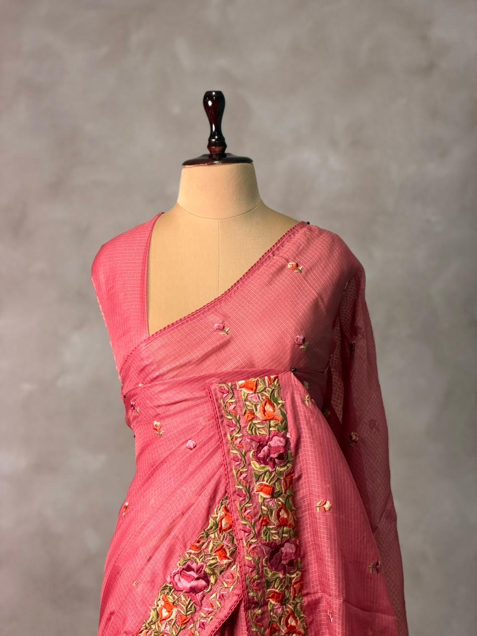 Onion Pink Soft kotta saree- PBR29C