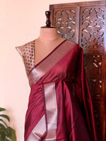 Maroon semi tusser saree- PBR28D