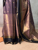 Onion Pink and bronze semi silk saree - PIH88J