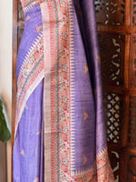 Lavender semi tusser saree- PBR31A