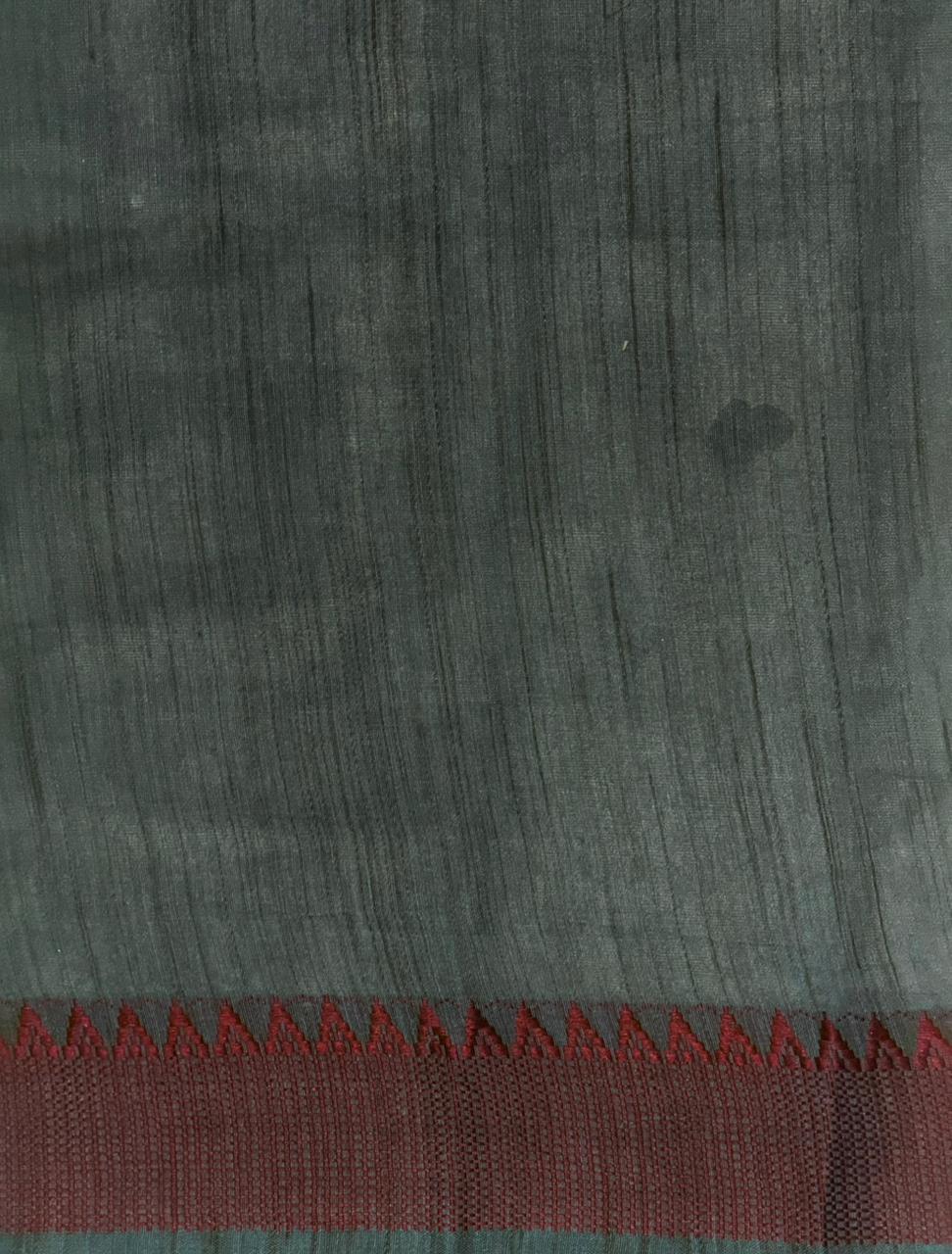 Greyish blue semi tusser saree- PBR32