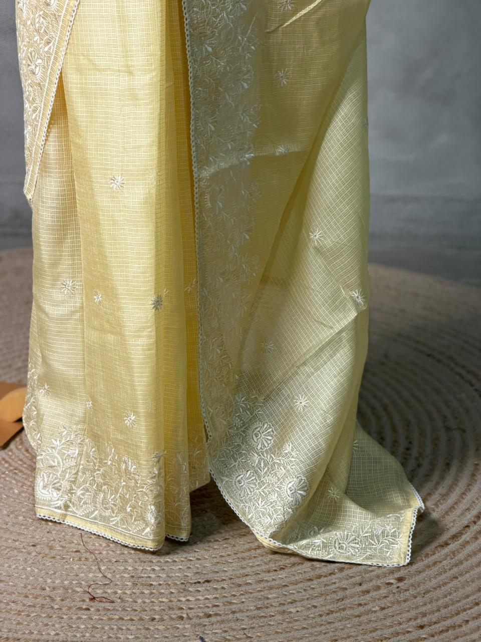 Pastal Yellow soft Kotta saree- PBR33A