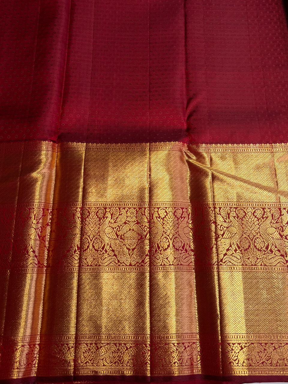 Pastal blue and maroon Pure Kanchipuram Silk saree - PPURE74
