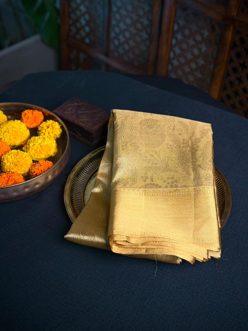 Gold Pure Tissue Kanchipuram Silk saree - PPURE76